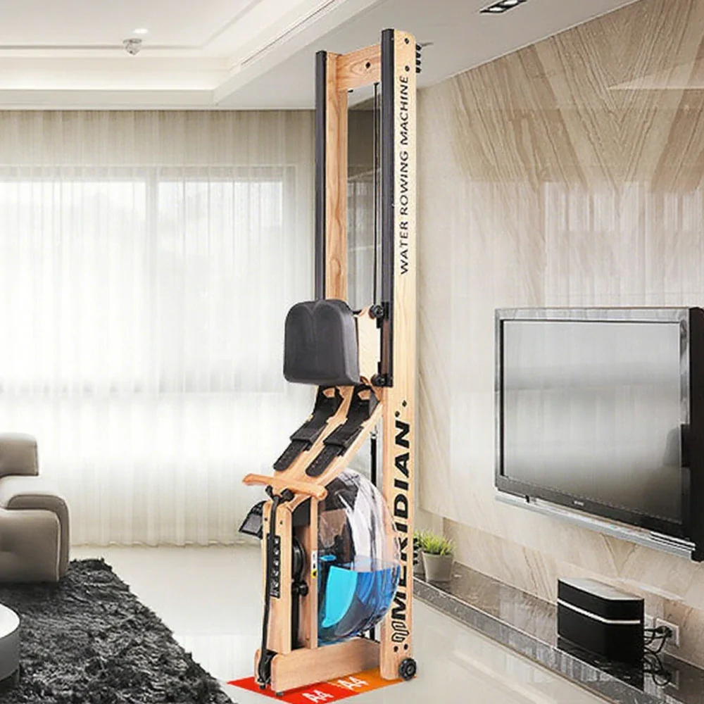FITPRO Smart Rowing Machine - 18kg Flywheel, Stepless Resistance, Foldable Design, 150kg Capacity - Wood Finish - Image 4