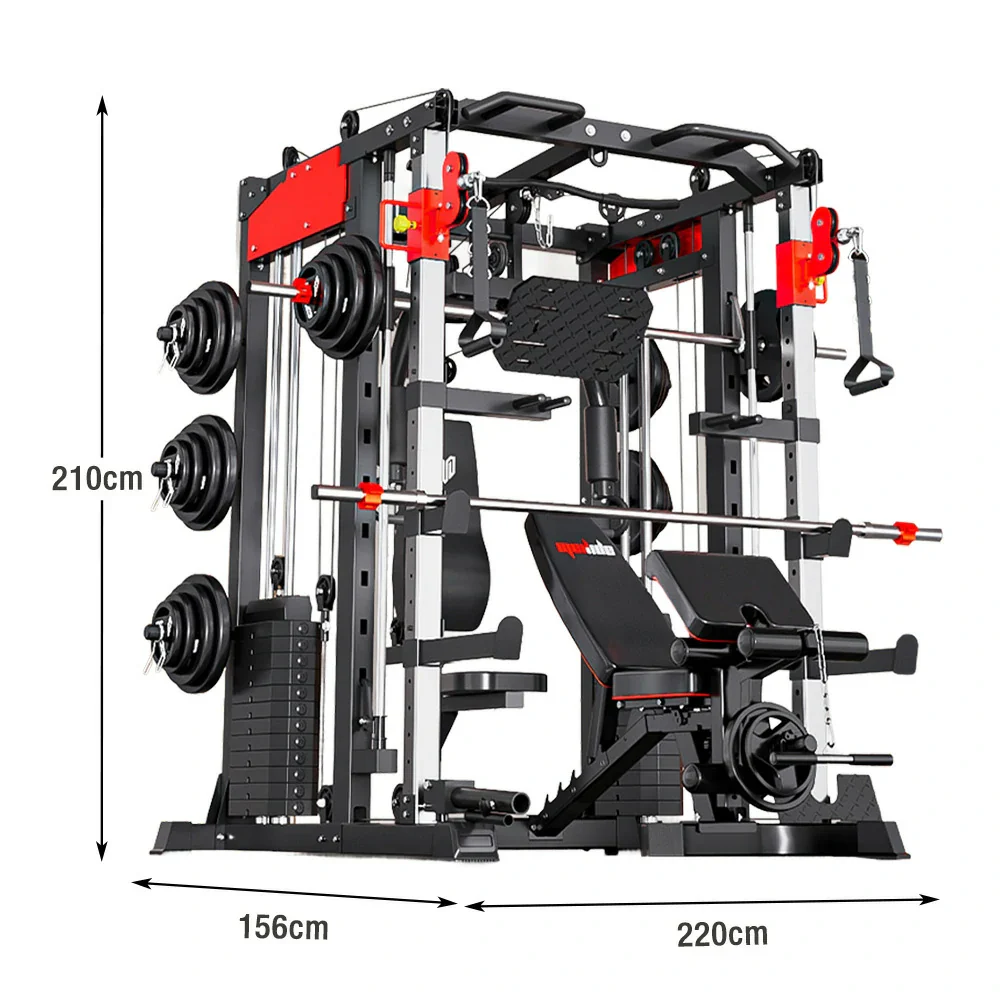 MERIDIAN Multi-Functional Smith Machine Home Gym - 800kg Max Load, 146kg Counterweight, Full-Body Training Station - Image 14