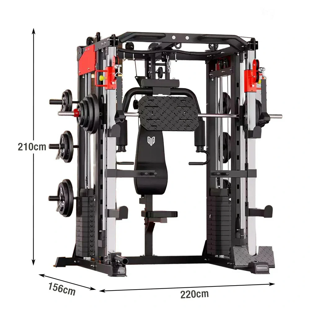 MERIDIAN Multi-Functional Smith Machine Home Gym - 800kg Max Load, 146kg Counterweight, Full-Body Training Station - Image 8