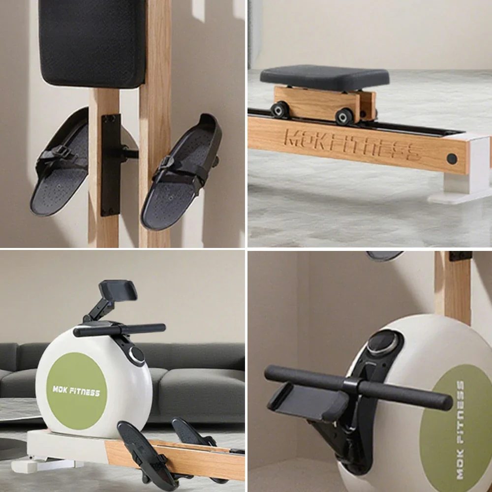 FITPRO Water Rowing Machine - Electromagnetic Dual Resistance, 32 Levels, Foldable Design, 150kg Capacity - Green - Image 3