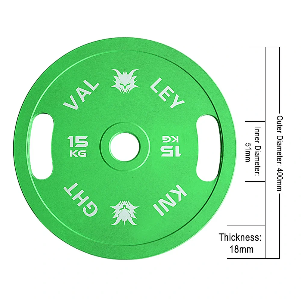 FITPRO Dual-Finish Weight Plate - 15kg, Chrome & Matte Texture, Ergonomic Grip Handles - Green - Image 5