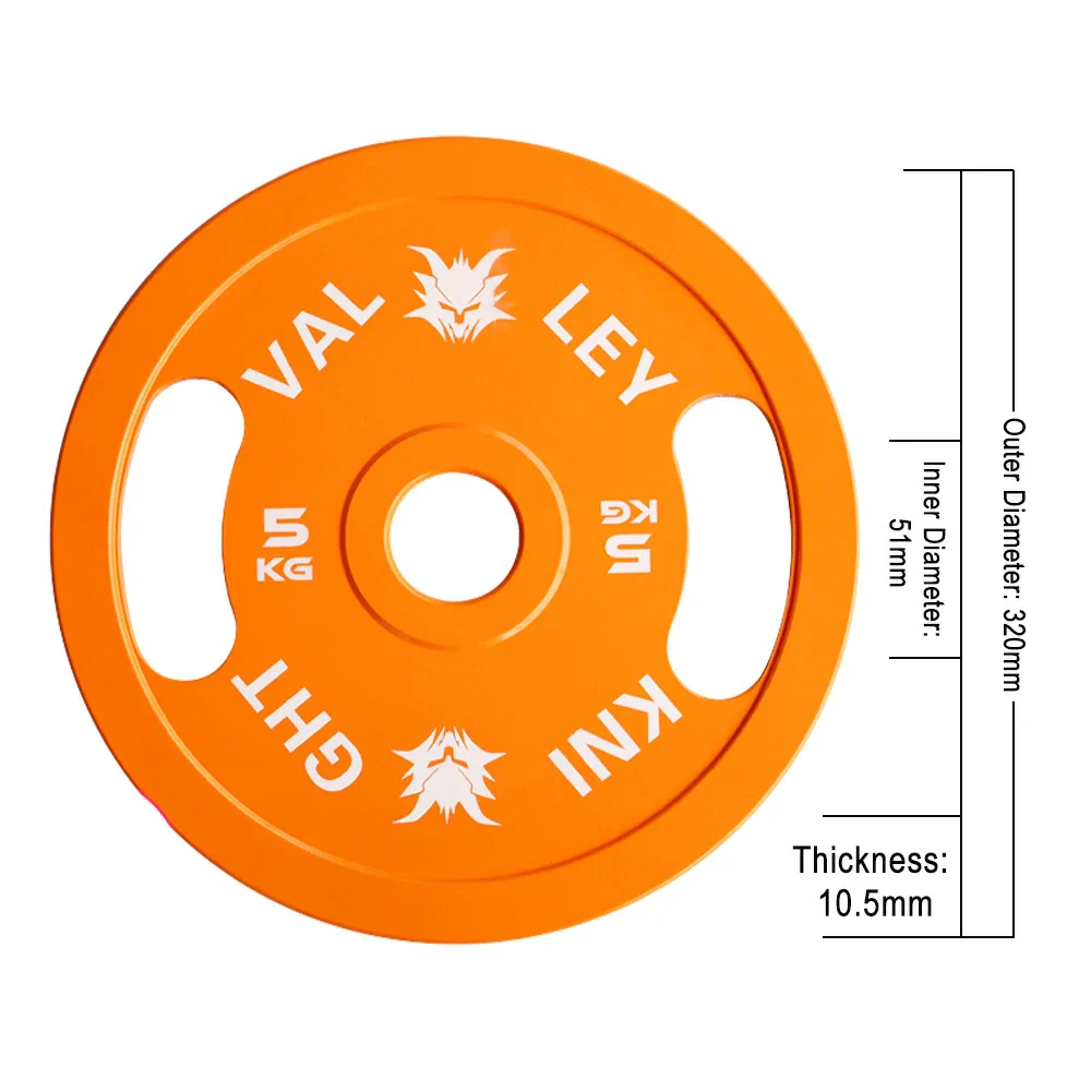 FITPRO Dual-Finish Weight Plate - 5kg, Chrome & Matte Texture, Ergonomic Grip Handles - Orange - Image 5