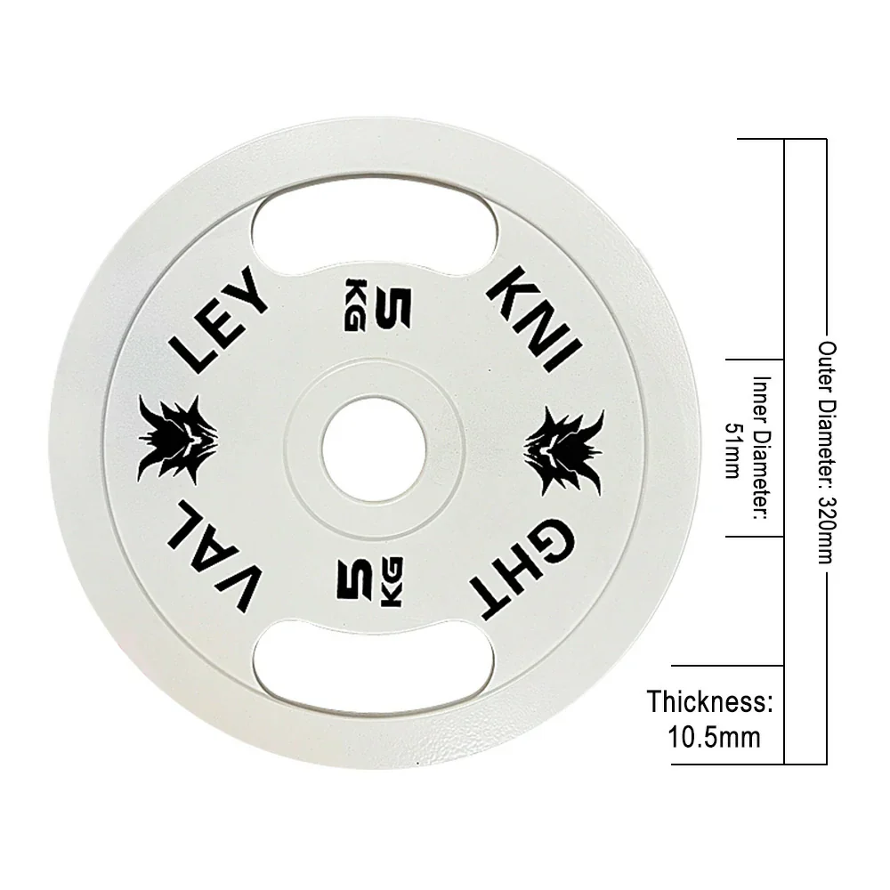 FITPRO Dual-Finish Weight Plate - 5kg, Chrome & Matte Texture, Ergonomic Grip Handles - White - Image 5