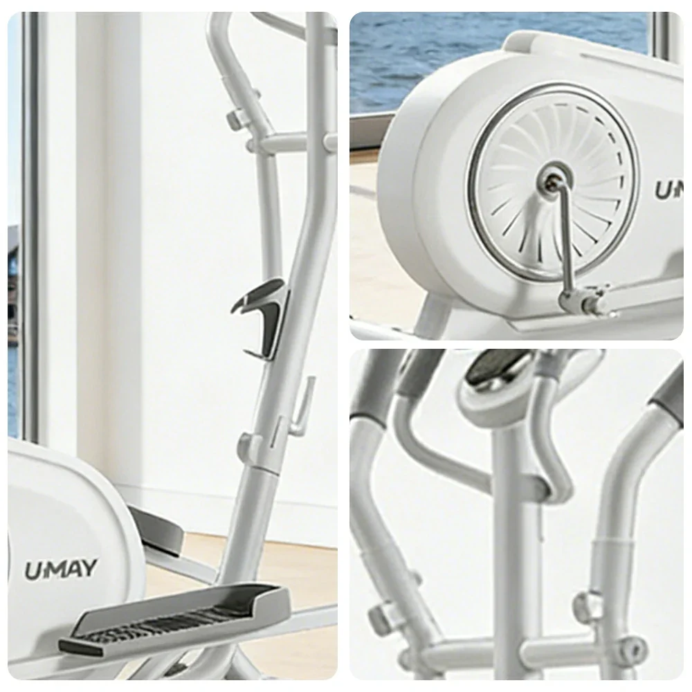 FITPRO Self-Powered Folding Elliptical Trainer Smooth Quiet Drive, Compact Home Fitness Machine - White - Image 3