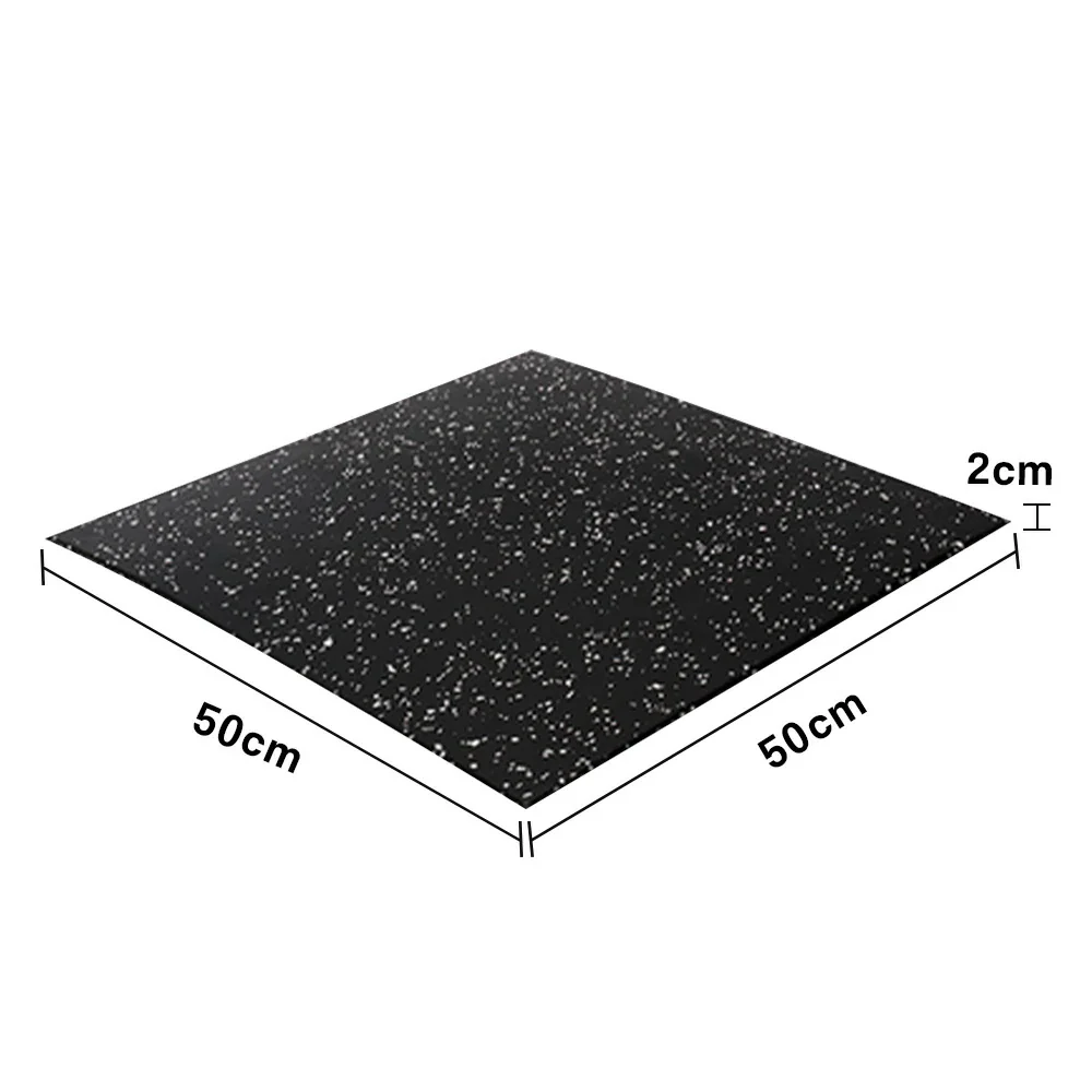 FITPRO Single Piece Interlocking Gym Floor Thickness 2cm Mat Anti-Slip Durable Rubber Tile Eco-Friendly High-Resilience Design - Black&White - Image 5