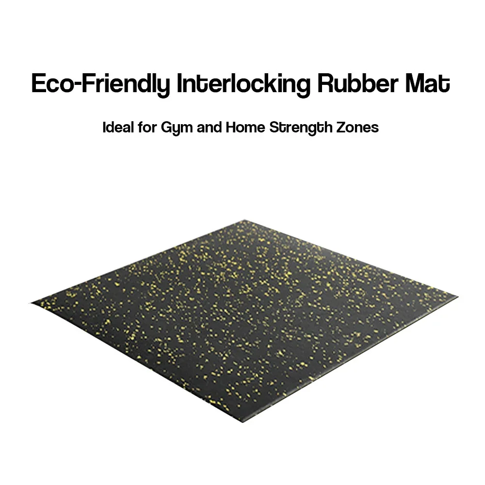 FITPRO Single Piece Interlocking Gym Floor Thickness 3cm Mat Anti-Slip Durable Rubber Tile Eco-Friendly High-Resilience Design - Black&Yellow - Image 3