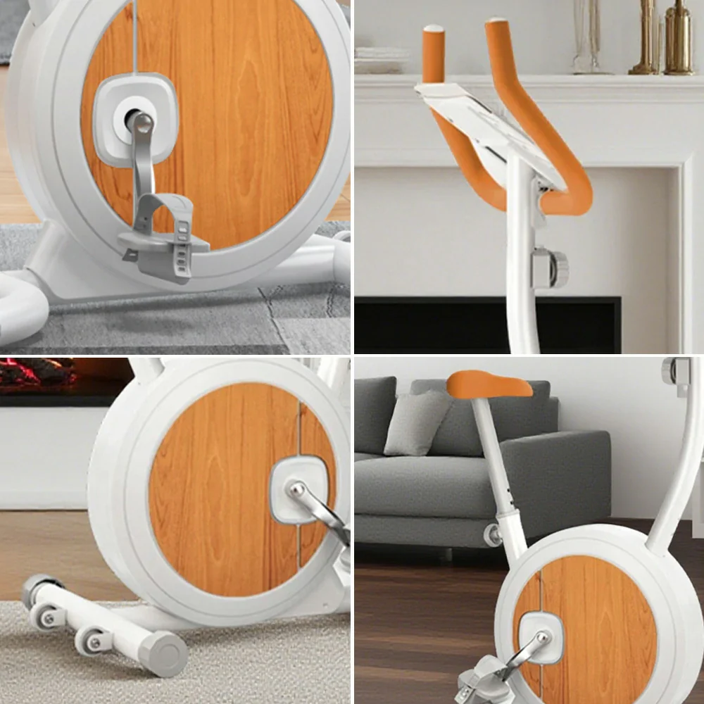 FITPRO Foldable Spin Bike - Silent Belt Drive, Safe Non-Slip Pedals, Compact Home Fitness, Elegant Birch Finish - Image 3