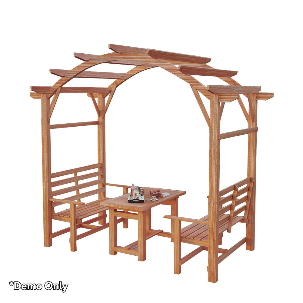 SOLARA Pine Wood Grape Arbor/Grape Arbor With Table and Chairs Set - Image 11