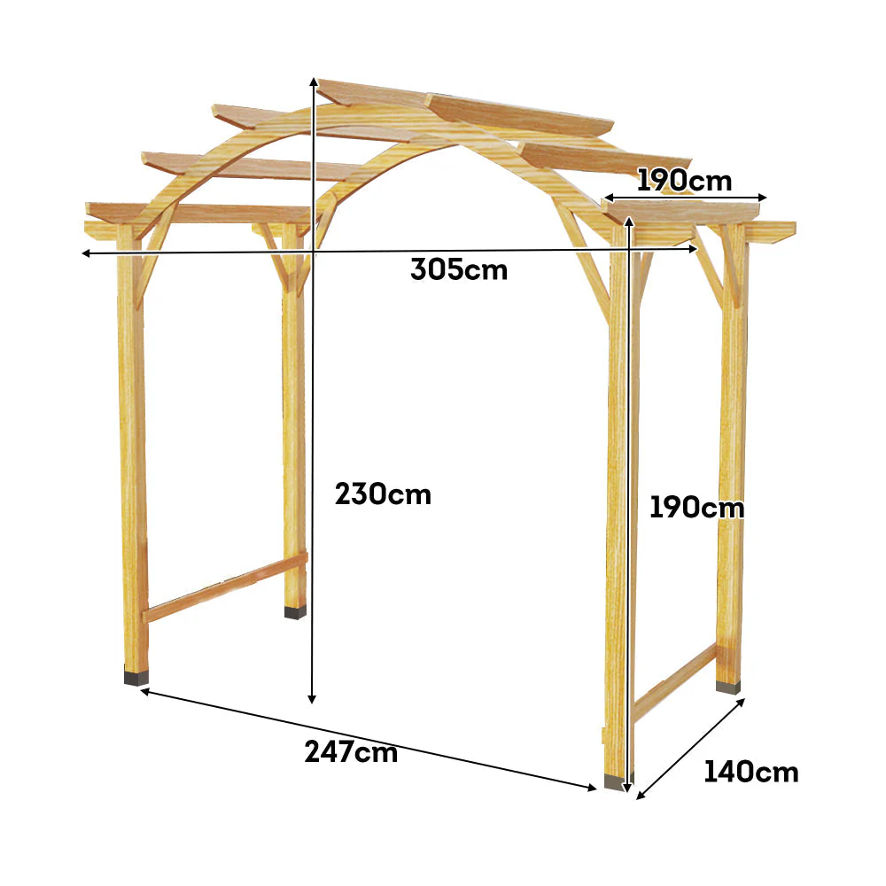 SOLARA Pine Wood Grape Arbor/Grape Arbor With Table and Chairs Set - Image 8