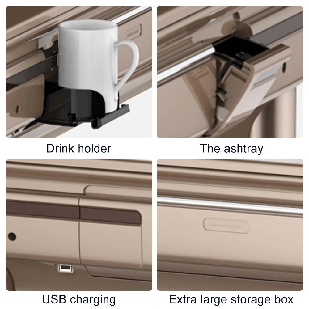 HEXJON Mute Dining Table PG/ Automatic Mahjong Table with Cover, Cup Holders, Ashtrays, Storage Boxes, and USB Charging - Image 4