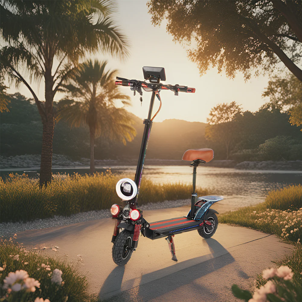 GLIDER YE 8 1200W Lithium Battery Portable Electric Scooter - Red - Image 3