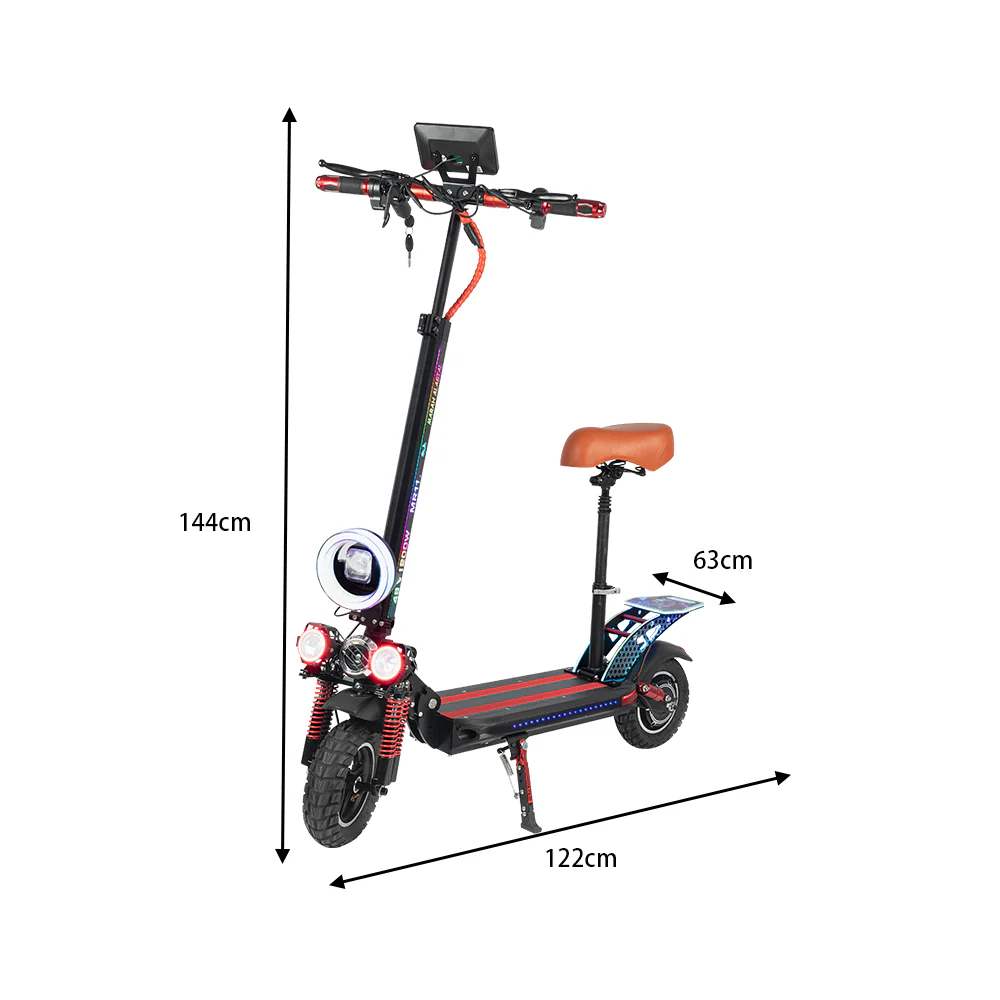 GLIDER YE 8 1200W Lithium Battery Portable Electric Scooter - Red - Image 5