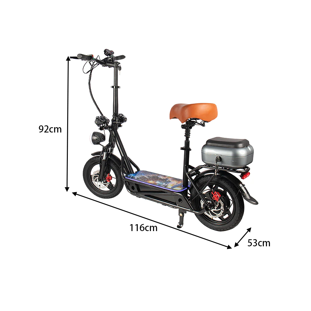 GLIDER YEH 1 1200W Lithium Battery Portable Electric Scooter - Black - Image 5