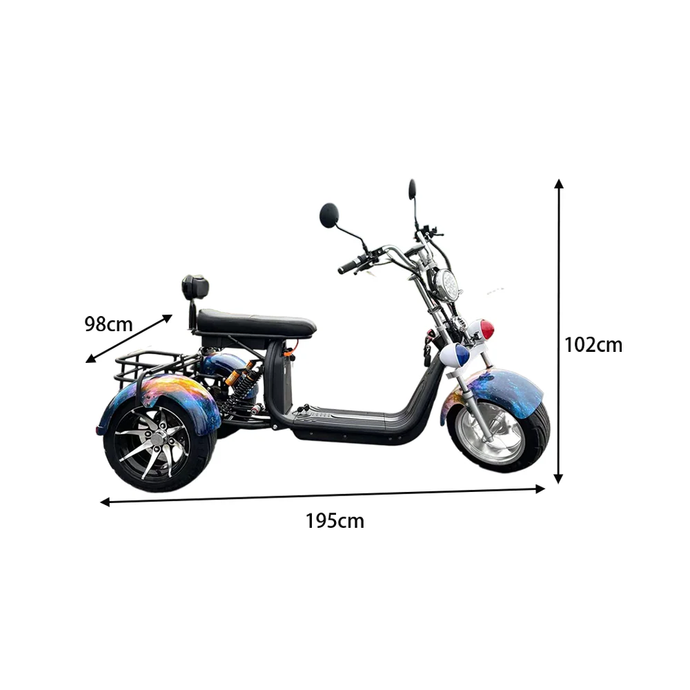 GLIDER HALLEY SC 08 1000W 60V 12-20AH  Lithium Battery Three-Wheel Electric Motorbike/Motorcycle/Scooter Cruise at 25km/h - Unlock More Power (Details Inside)* - Image 10