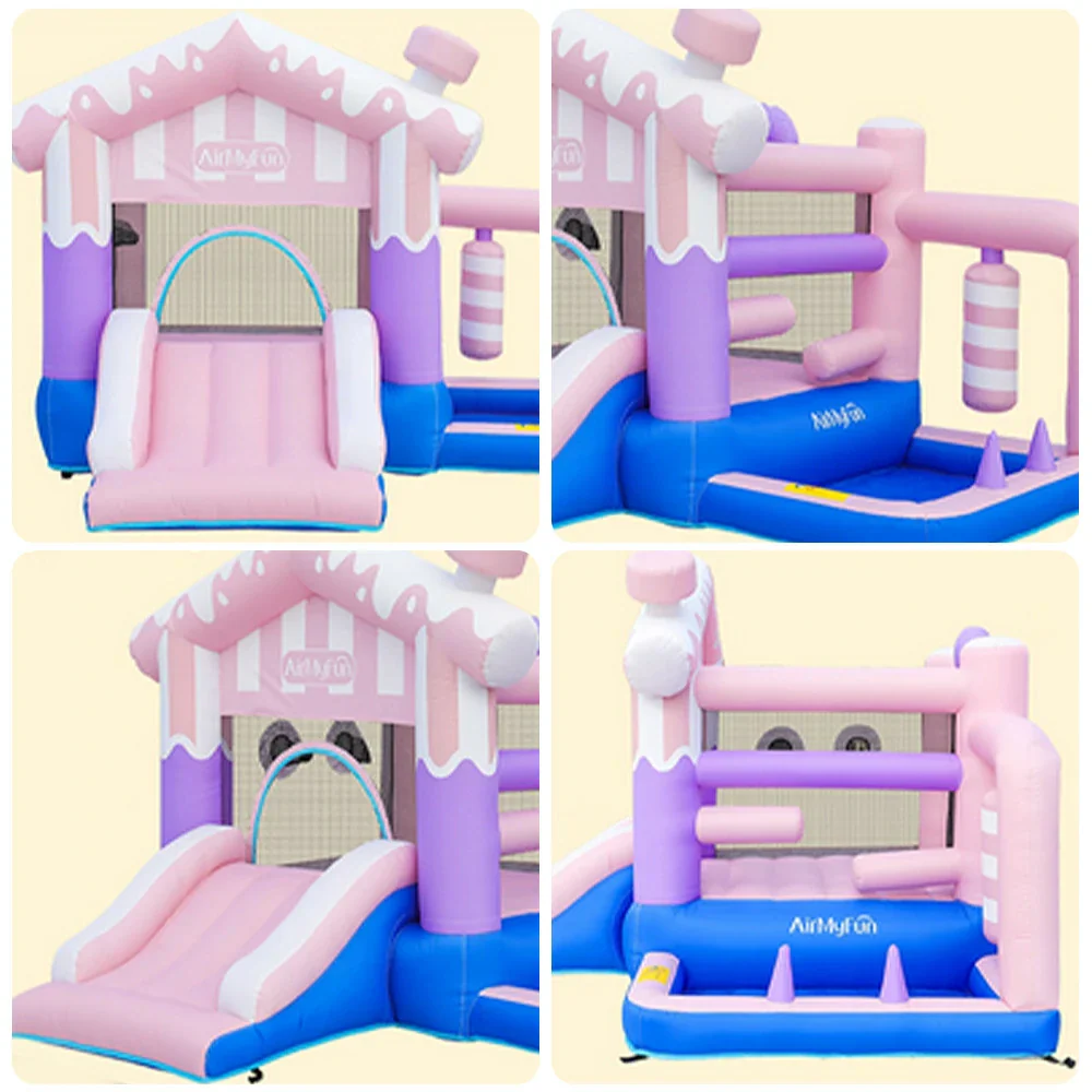 GAMEON Pink House Theme Bounce House PVC Inflatable Playland with Blower for Kids Outdoor Fun - Image 3