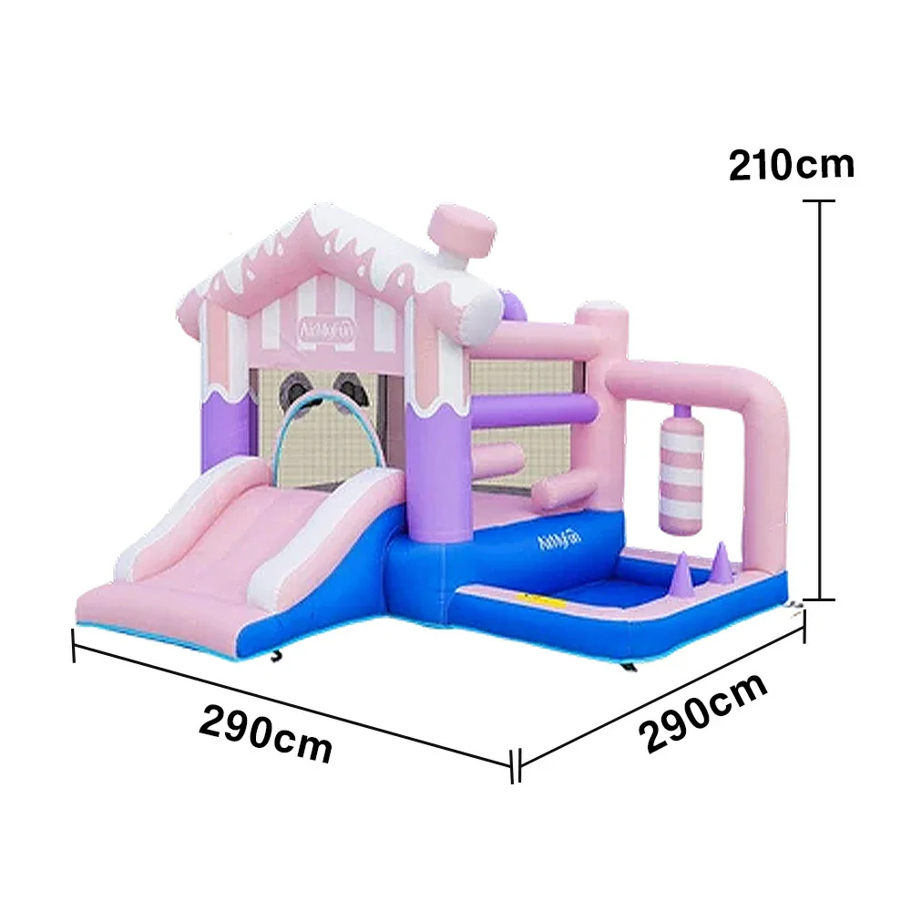 GAMEON Pink House Theme Bounce House PVC Inflatable Playland with Blower for Kids Outdoor Fun - Image 5