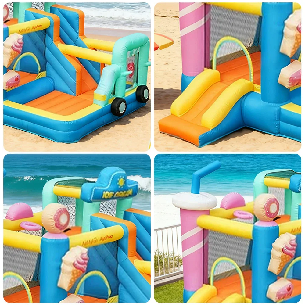 GAMEON Food House Theme Bounce House PVC Inflatable Castle with Blower for Kids Outdoor Fun Playland - Image 3