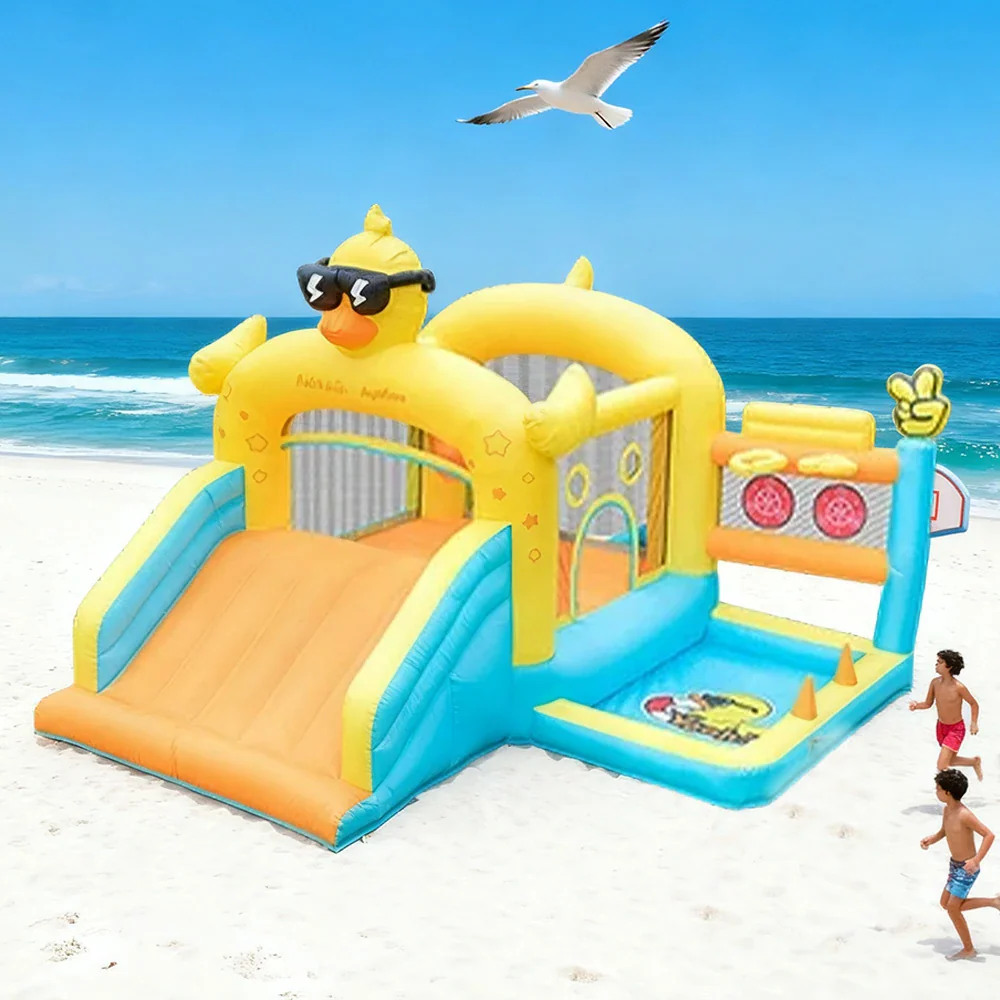 GAMEON Duck Theme Bounce House PVC Inflatable Castle with Blower for Kids Outdoor Fun Playland - Image 4