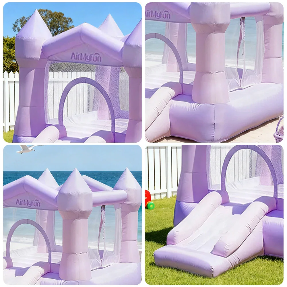 GAMEON Rocket Theme Bounce House PVC Inflatable Castle with Blower for Kids Outdoor Fun Playland - Purple - Image 3