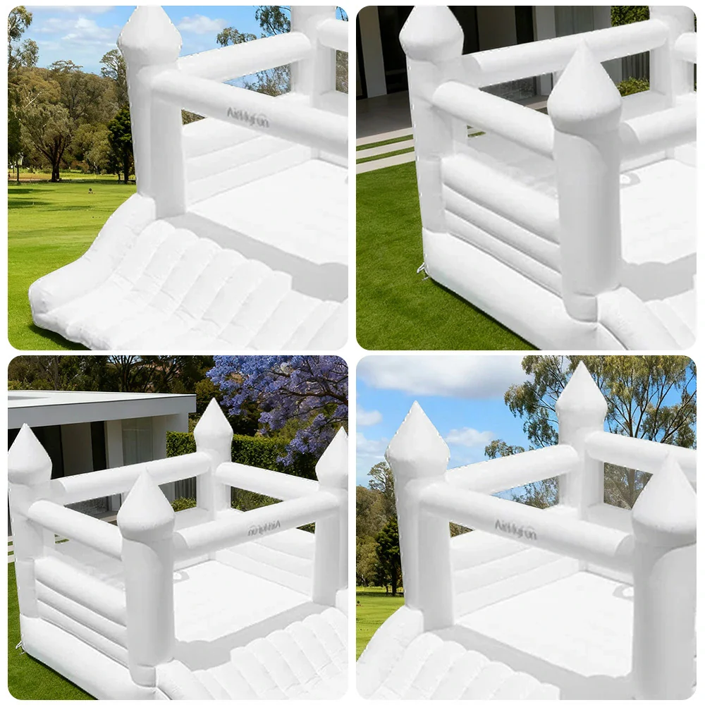 GAMEON White Rocket Style PVC Inflatable Bounce Castle with Blower for Kids Backyard Parties and Outdoor Play - Image 3