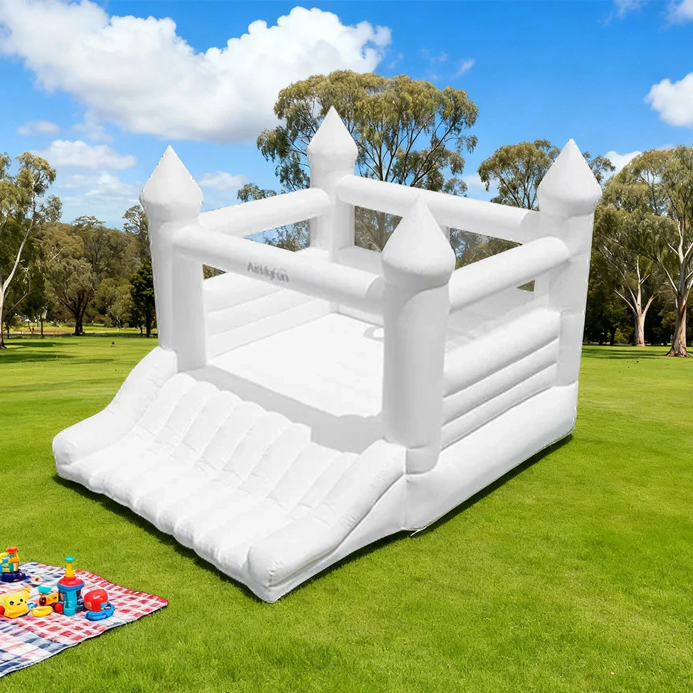 GAMEON White Rocket Style PVC Inflatable Bounce Castle with Blower for Kids Backyard Parties and Outdoor Play - Image 4
