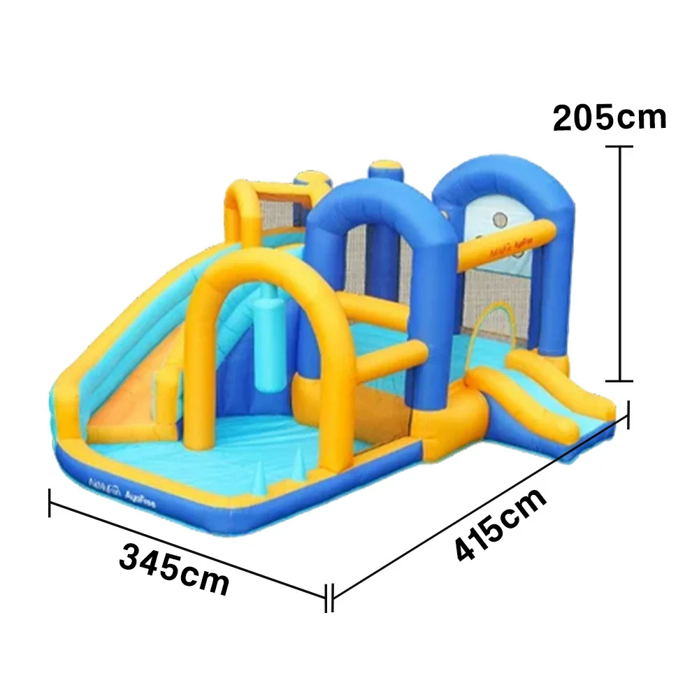 GAMEON Dual Slide PVC Inflatable Bounce Castle with Blower - Blue and Yellow Slide Combo Design - Image 5