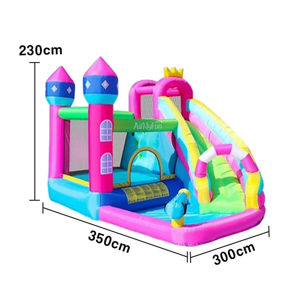 GAMEON Princess Castle PVC Inflatable Bounce House with Blower - Pink & Blue Fantasy Design - Image 5