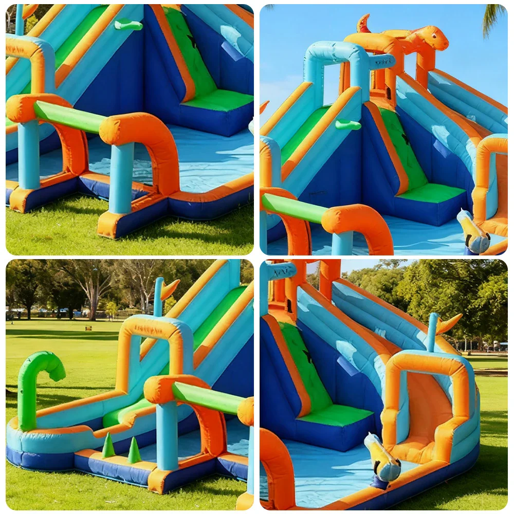GAMEON Rainbow Windmill Water Play Inflatable Castle PVC Bounce House with Blower - Image 3