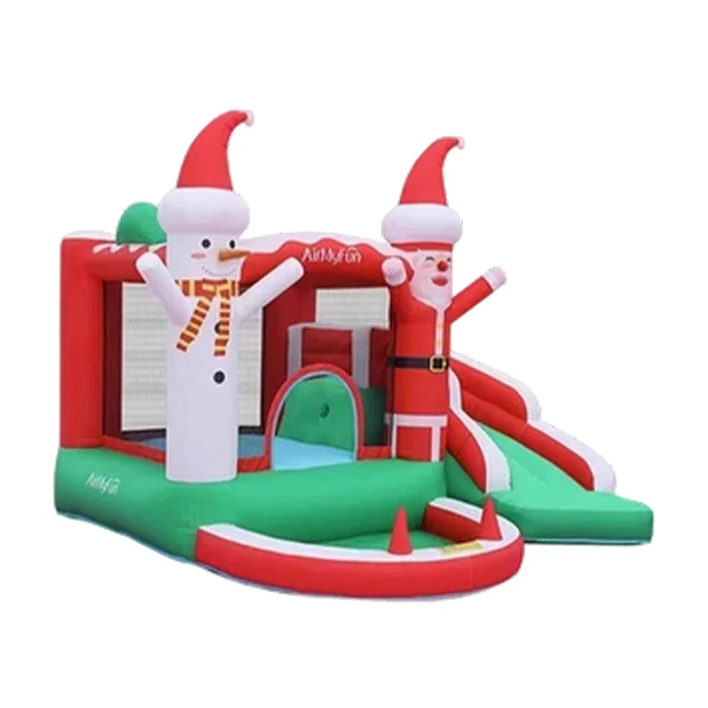 GAMEON Santa Claus Theme Inflatable Bounce Castle PVC Design with Blower - Christmas Style