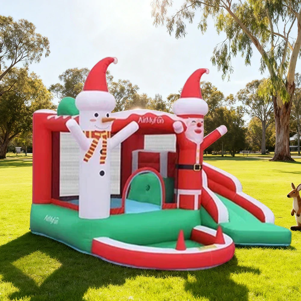 GAMEON Santa Claus Theme Inflatable Bounce Castle PVC Design with Blower - Christmas Style - Image 4