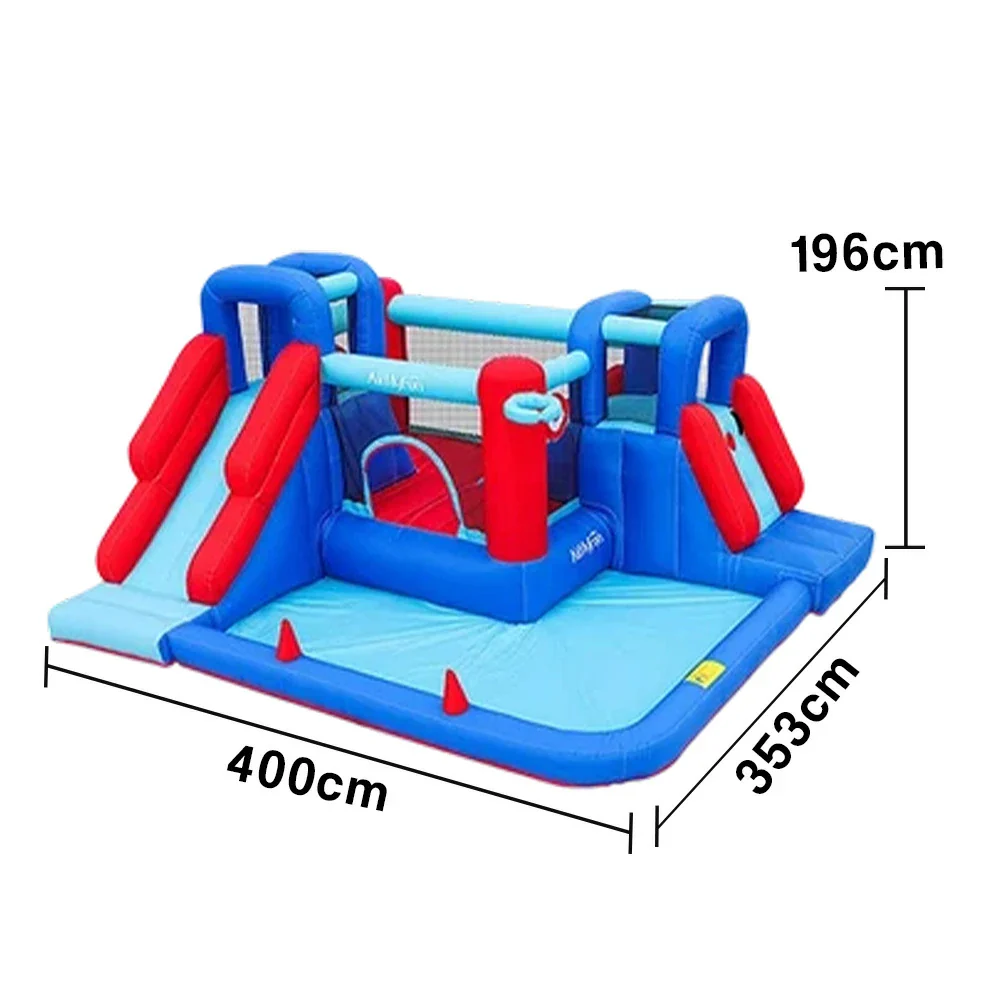 GAMEON Dual Climbing & Slide Inflatable Castle PVC Structure with Blower - Red & Blue Design - Image 5
