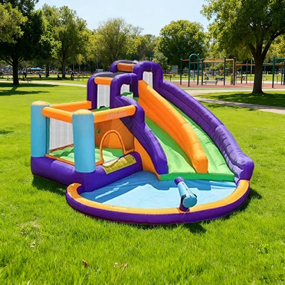 GAMEON Water Spray Slide Inflatable Bounce Castle PVC Build with Blower - Multi-Color Splash Design - Image 4