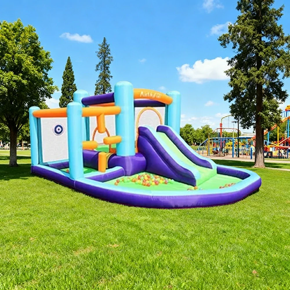 GAMEON Cross Obstacle Slide Inflatable Bounce Castle PVC Build with Blower - Multi-Activity Design - Image 2