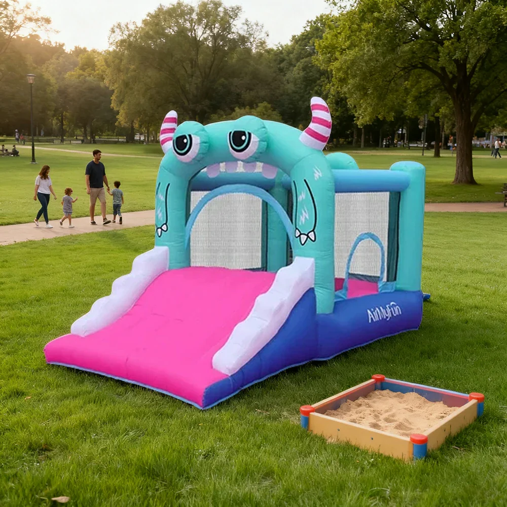 GAMEON Monster Theme Inflatable Bounce Castle PVC Build with Blower - Cute Creature Style - Image 4
