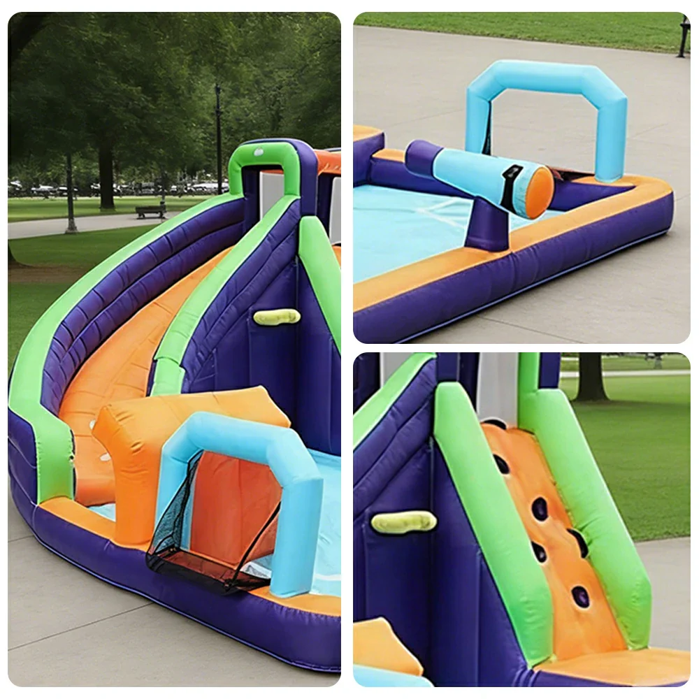 GAMEON Water Spray Soccer Slide Inflatable Bounce Castle PVC Build with Blower - Splash Action Style - Image 3