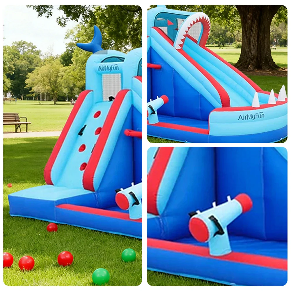 GAMEON Shark Theme Inflatable Bounce Castle PVC Build with Blower - Ocean Bite Style - Image 3