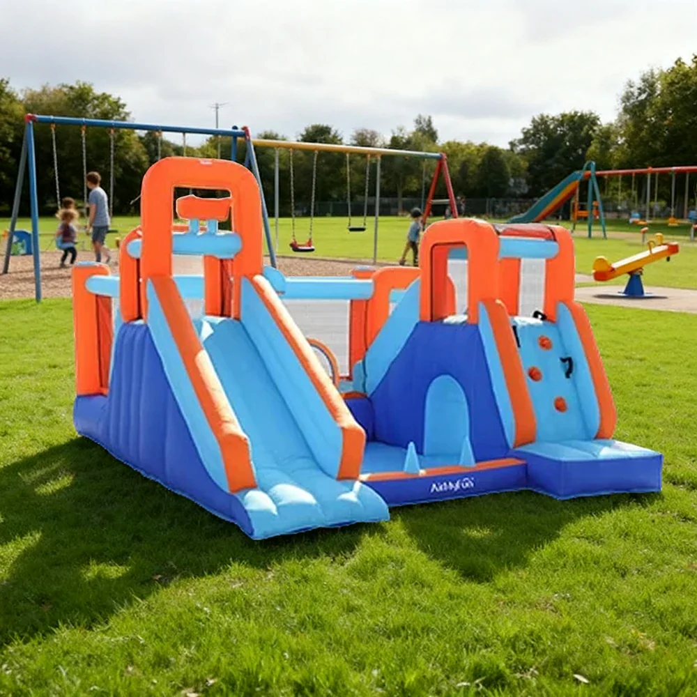 GAMEON Water Spray Inflatable Bounce Castle PVC Build with Blower - Aqua Burst Style - Image 2