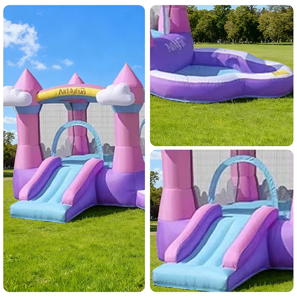 GAMEON Cloud Pink Inflatable Bounce Castle PVC Build with Blower - Dream Castle Style - Image 3
