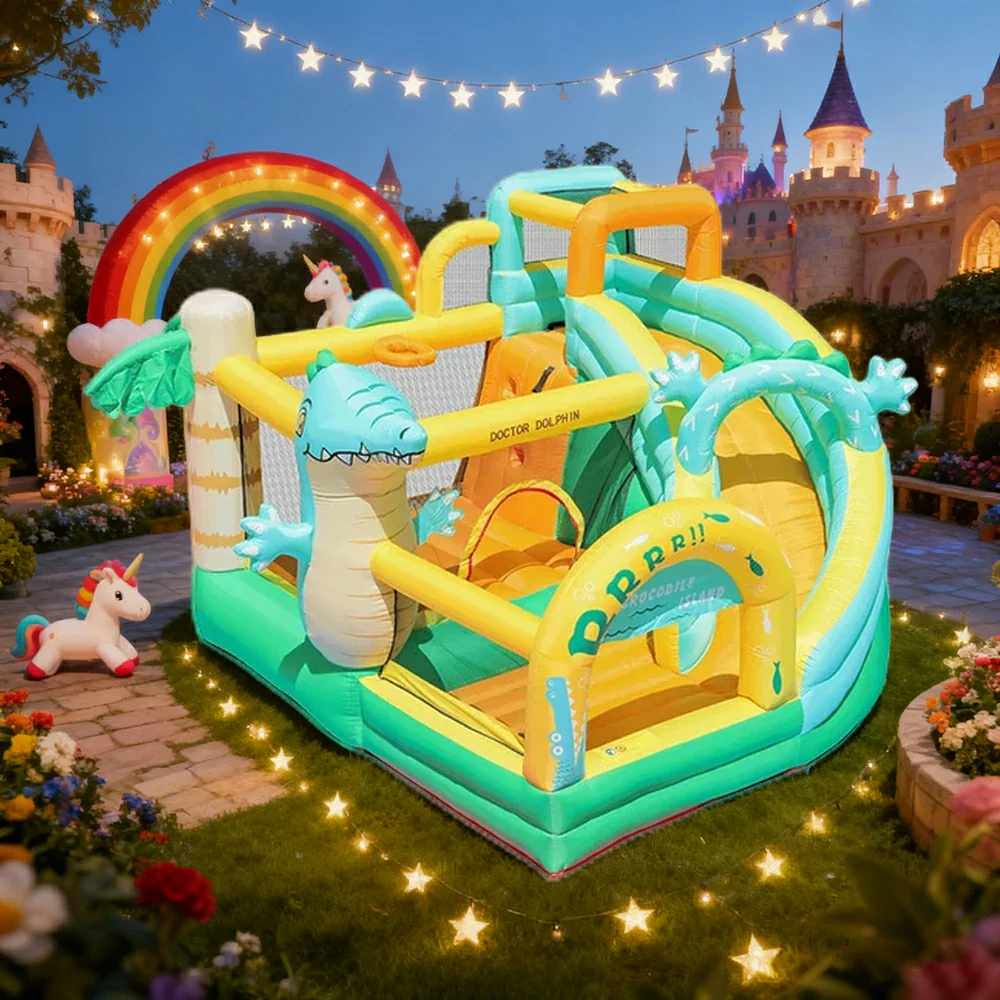 GAMEON Inflatable Bounce Castle - PVC Build with Blower, Dinosaur Castle Theme with Slide - Image 4