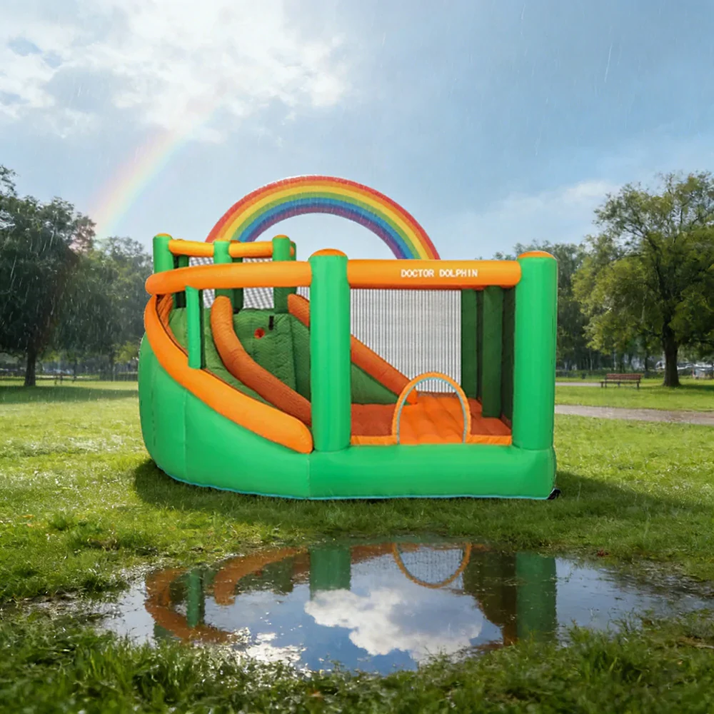 GAMEON Inflatable Bounce Castle - PVC Build with Blower, Full Enclosure Design with Slide - Image 4