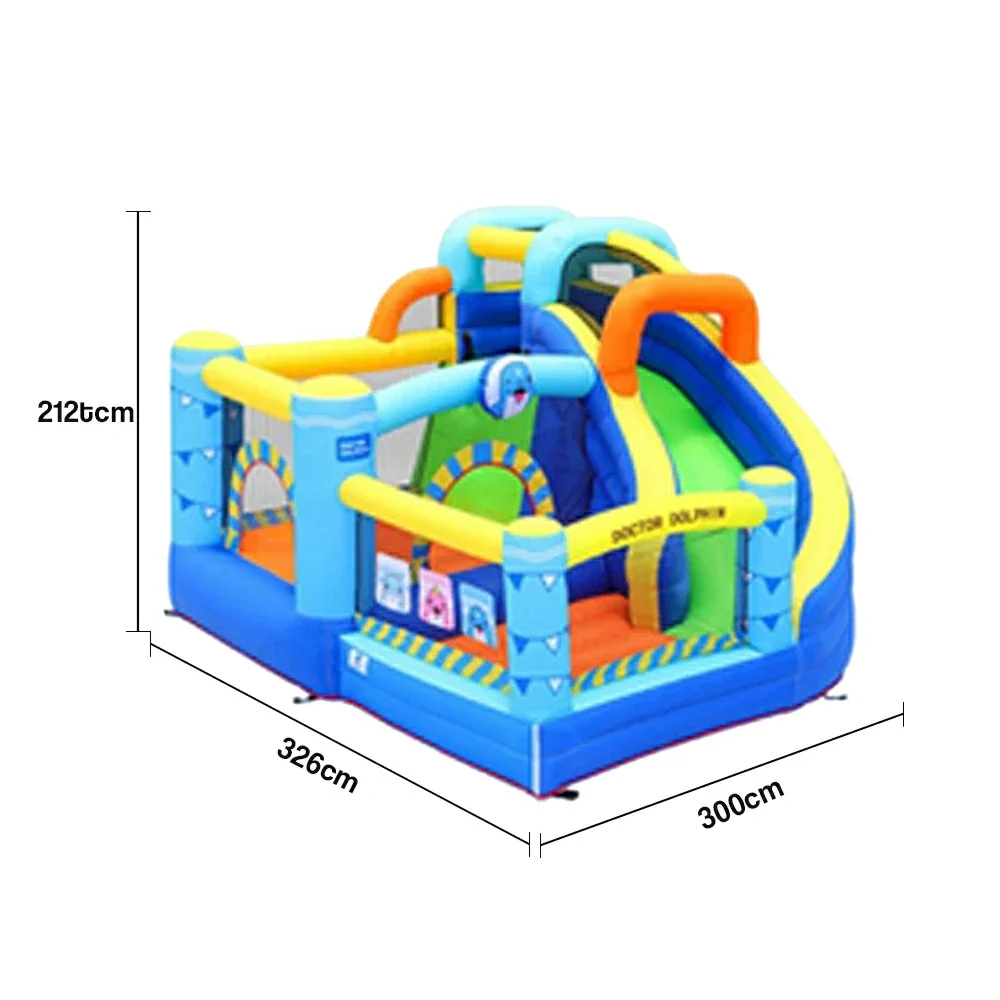 GAMEON Inflatable Bounce Castle - PVC Build with Blower, Dolphin Castle with Slide - Image 5