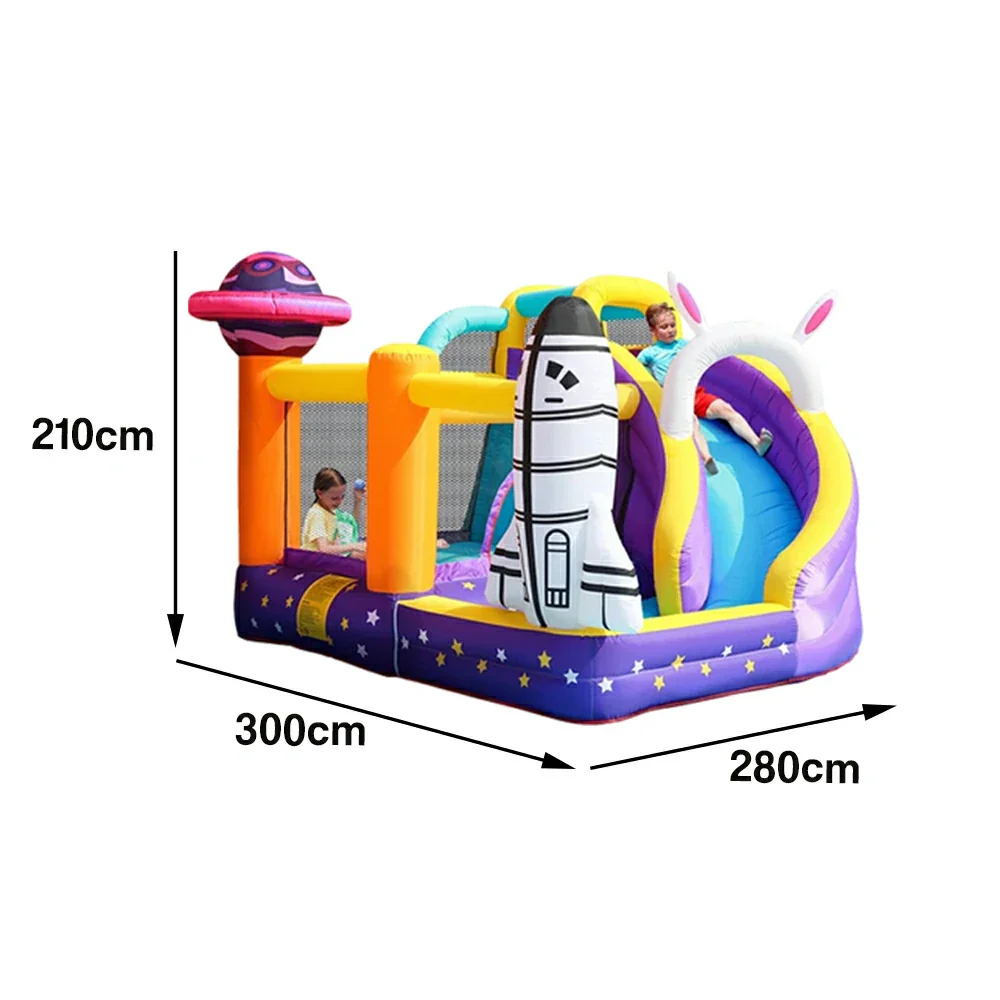 GAMEON Inflatable Bounce Castle - PVC Build with Blower, Space Theme with Rocket and UFO - Image 5