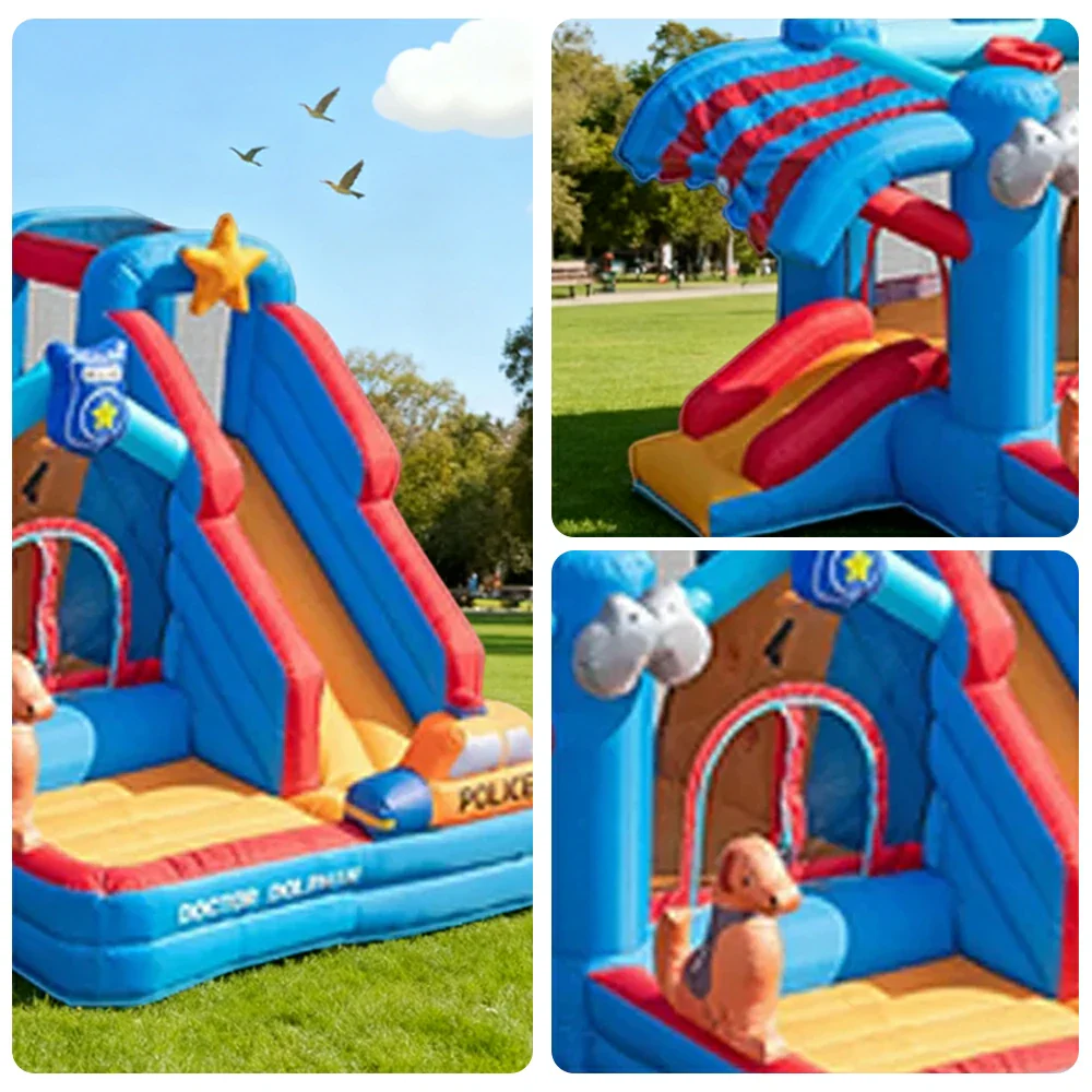 GAMEON Inflatable Bounce Castle - PVC Build with Blower, Ice Cream Castle Theme with Slide - Image 3
