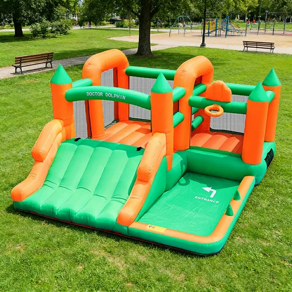 GAMEON Inflatable Bounce Castle - PVC Build with Blower, Forest Theme Castle with Slide - Image 2