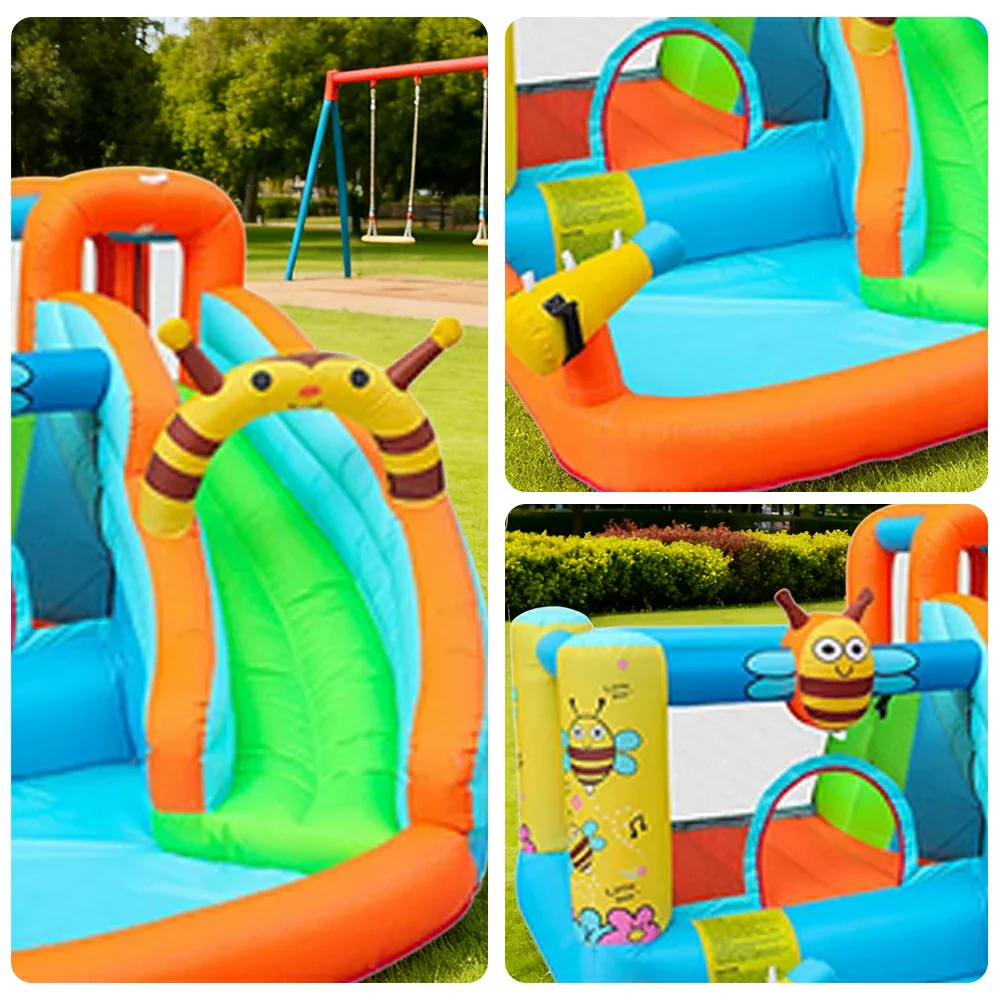 GAMEON Inflatable Bounce Castle PVC Build with Blower - Bee Theme Slide Style - Image 3