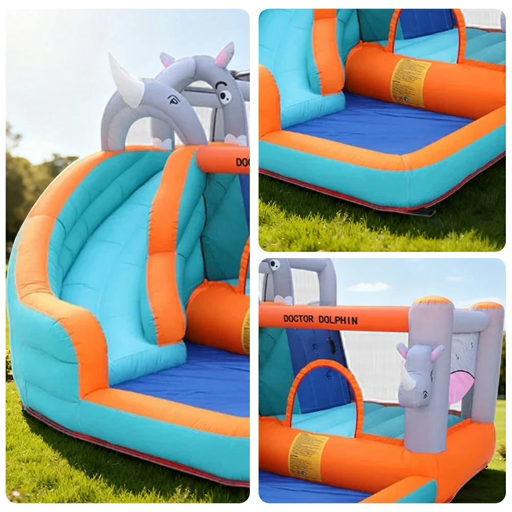 GAMEON Inflatable Bounce Castle PVC Build with Blower - Rhino Theme Castle Style - Image 3