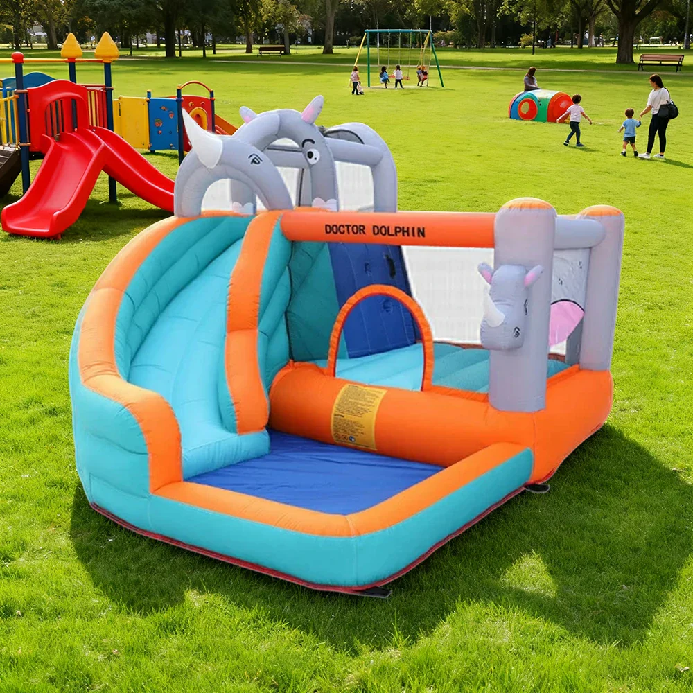 GAMEON Inflatable Bounce Castle PVC Build with Blower - Rhino Theme Castle Style - Image 4
