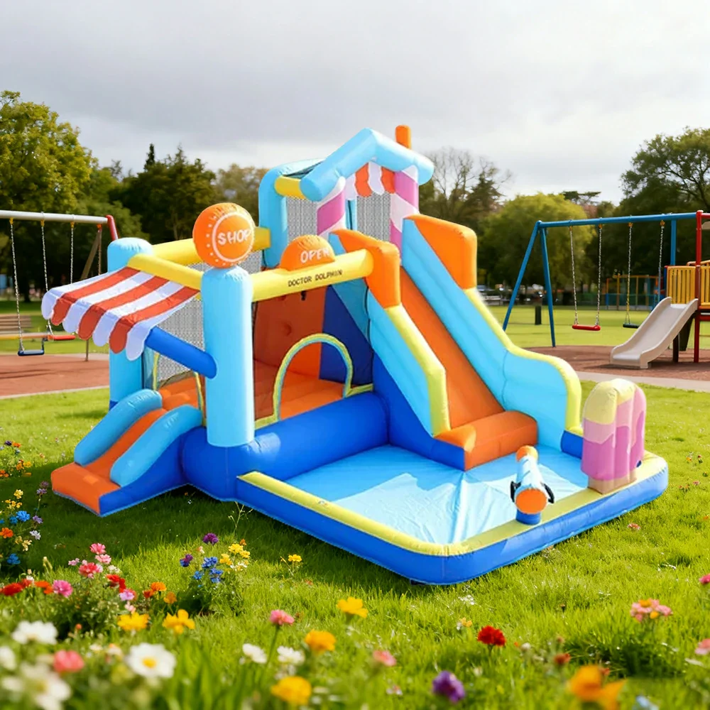 GAMEON Inflatable Bounce Castle PVC Build with Blower - Ice Cream House Theme Style - Image 2
