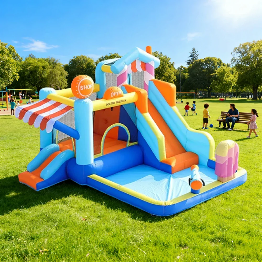 GAMEON Inflatable Bounce Castle PVC Build with Blower - Ice Cream House Theme Style - Image 4