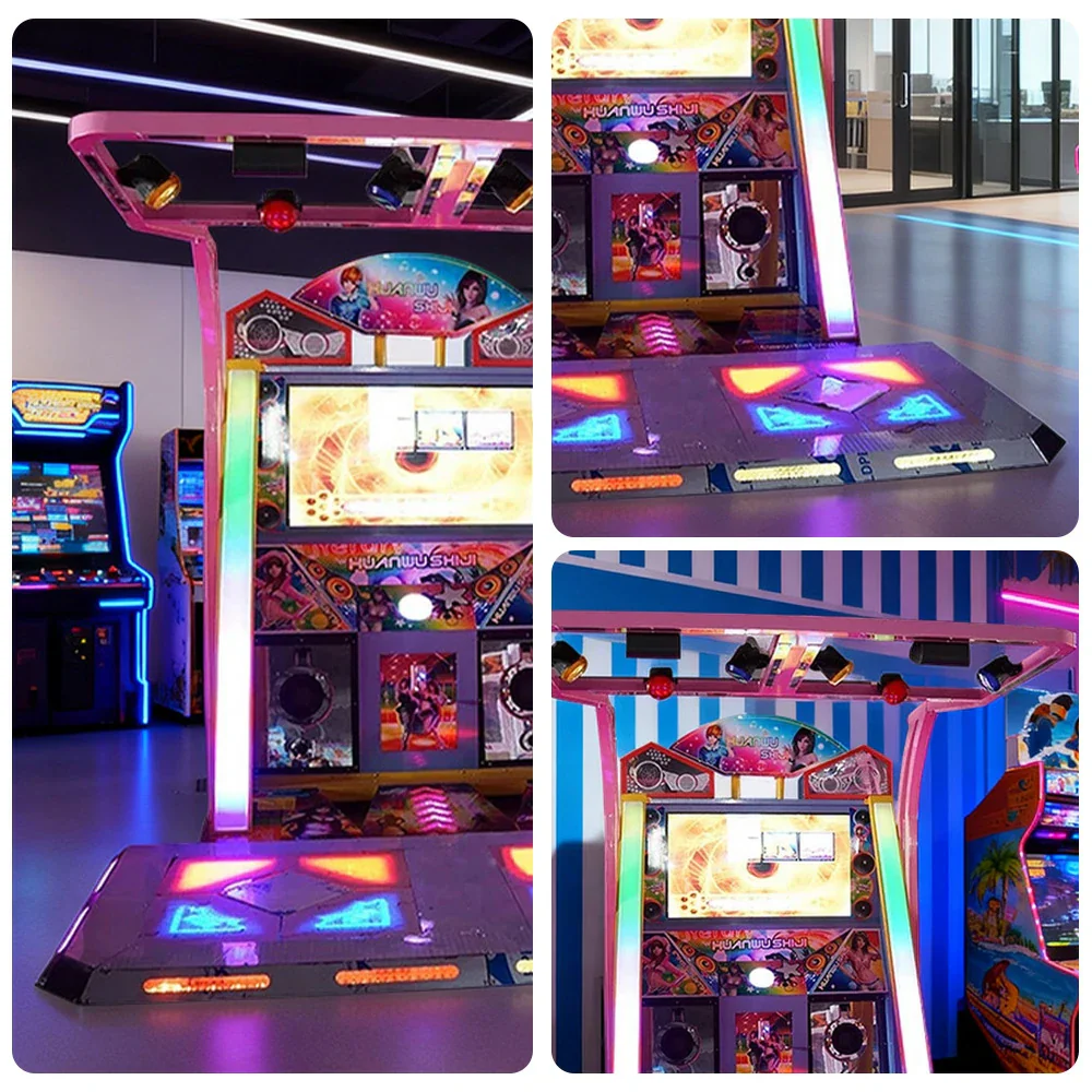 GAMEON Dance Arcade Machine 42" HD Screen Music Rhythm Game LED Lighting Effects - Pink - Image 3